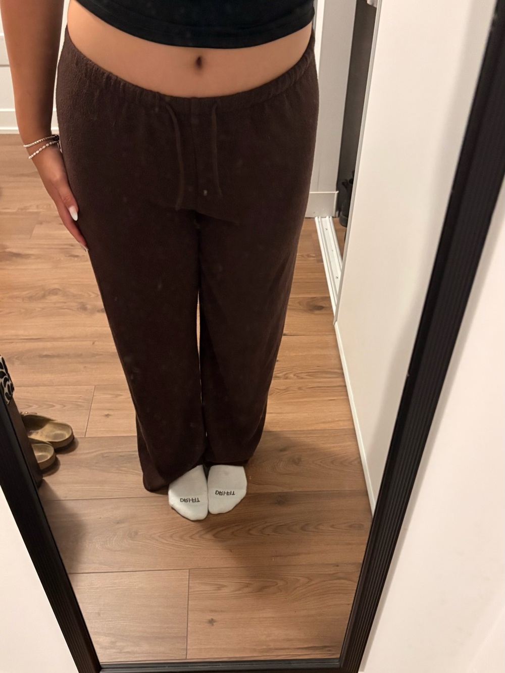 Zara Dark Brown Wide-Leg Lounge Pants